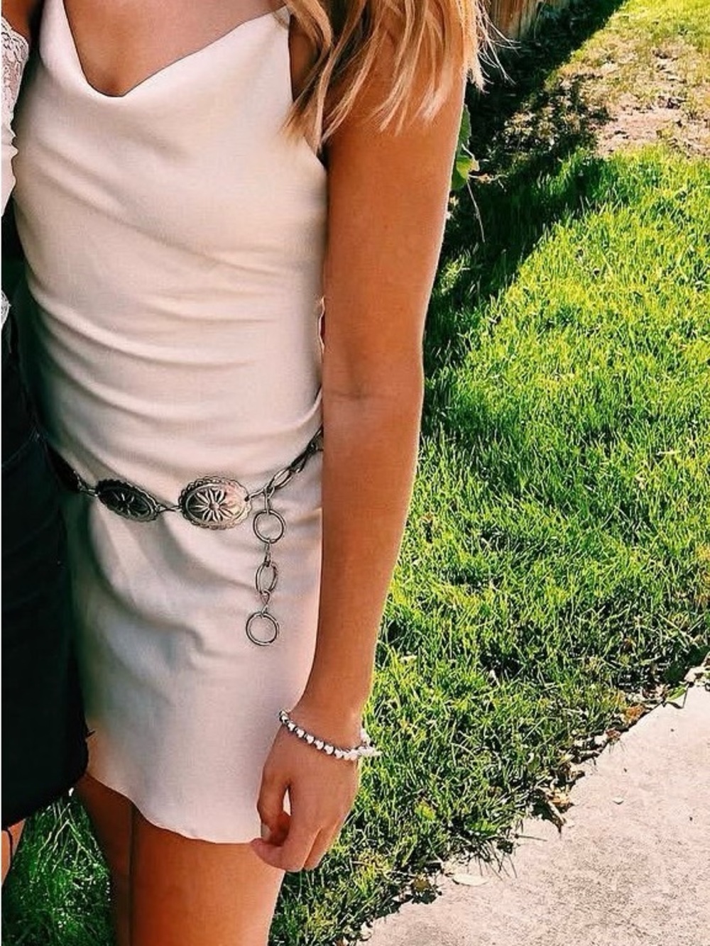 Urban Outfitters Champagne Satin Cowl Neck Mini Dress